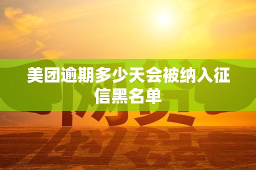 美团逾期多少天会被纳入征信黑名单